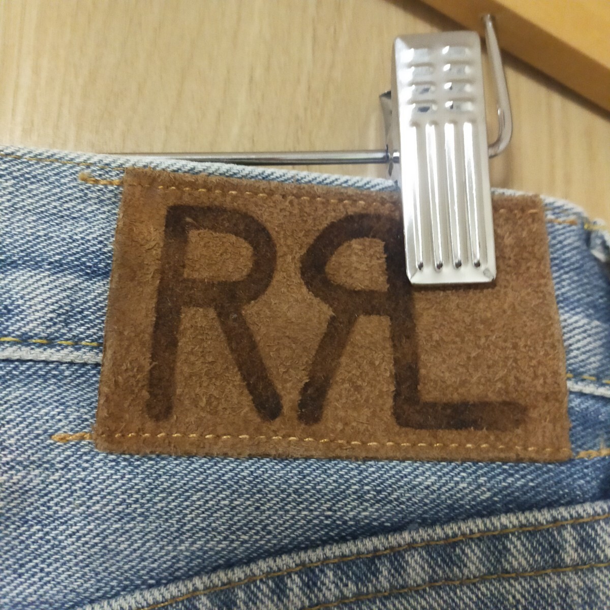 RRL RALPH LAUREN　ダブルアールエル ラルフローレン リペアユーズド加工 ペイント デニムパンツ ジーンズ STRAIGHT LEG W28 インディゴ