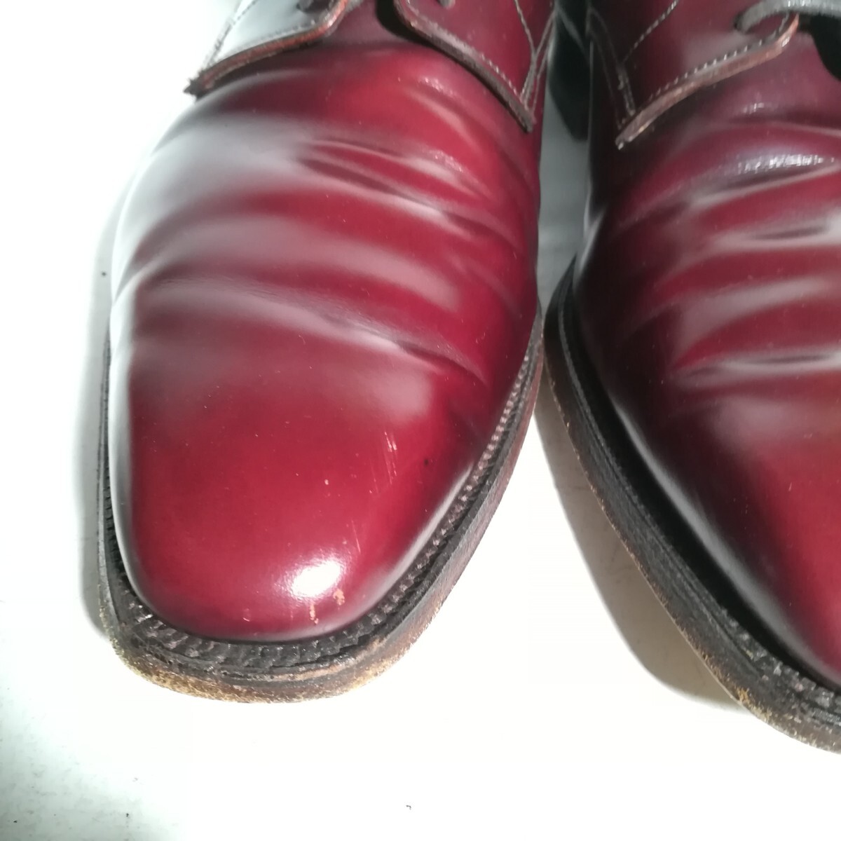 c0754 ★クロケット&ジョーンズ Crockett&Jones★ CROYDON ポールスミス ストレートチップ 7 1/2E バーガンディ シューズ ビジネス 革靴