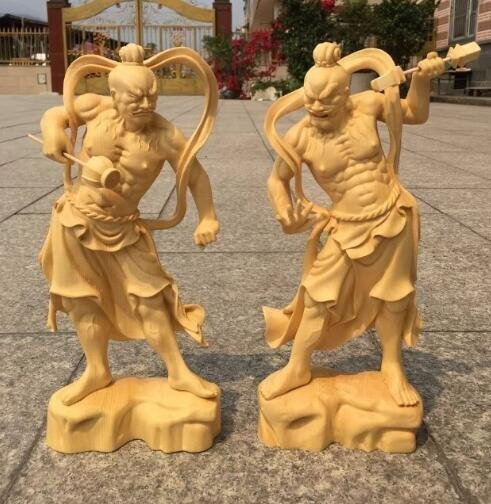 金剛力士像(阿形 吽形)仁王像 極上品 檜木 彫刻 災難除去 木彫 金剛力士像(阿形 吽形)仁王像 極上品 檜木 彫刻 災難除去 木彫