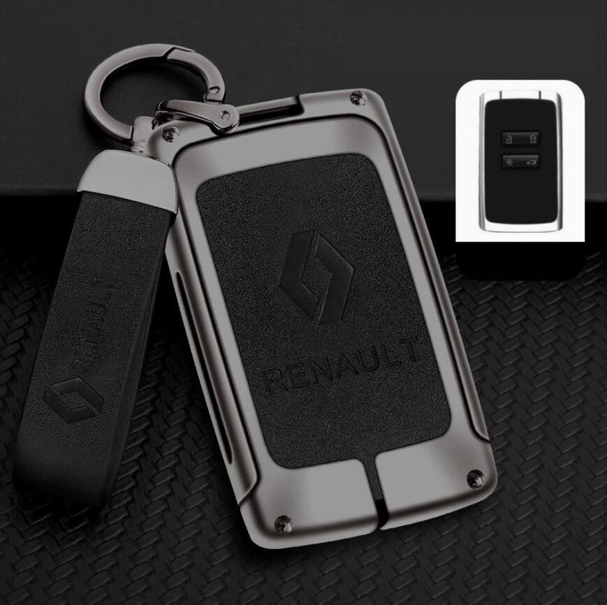 ルノー RENAULT キーケース キーホルダー付き 高級 スマートキーカバーTPU 車 傷のつきにくい 防水 防塵 B番 深錆色/ブルー