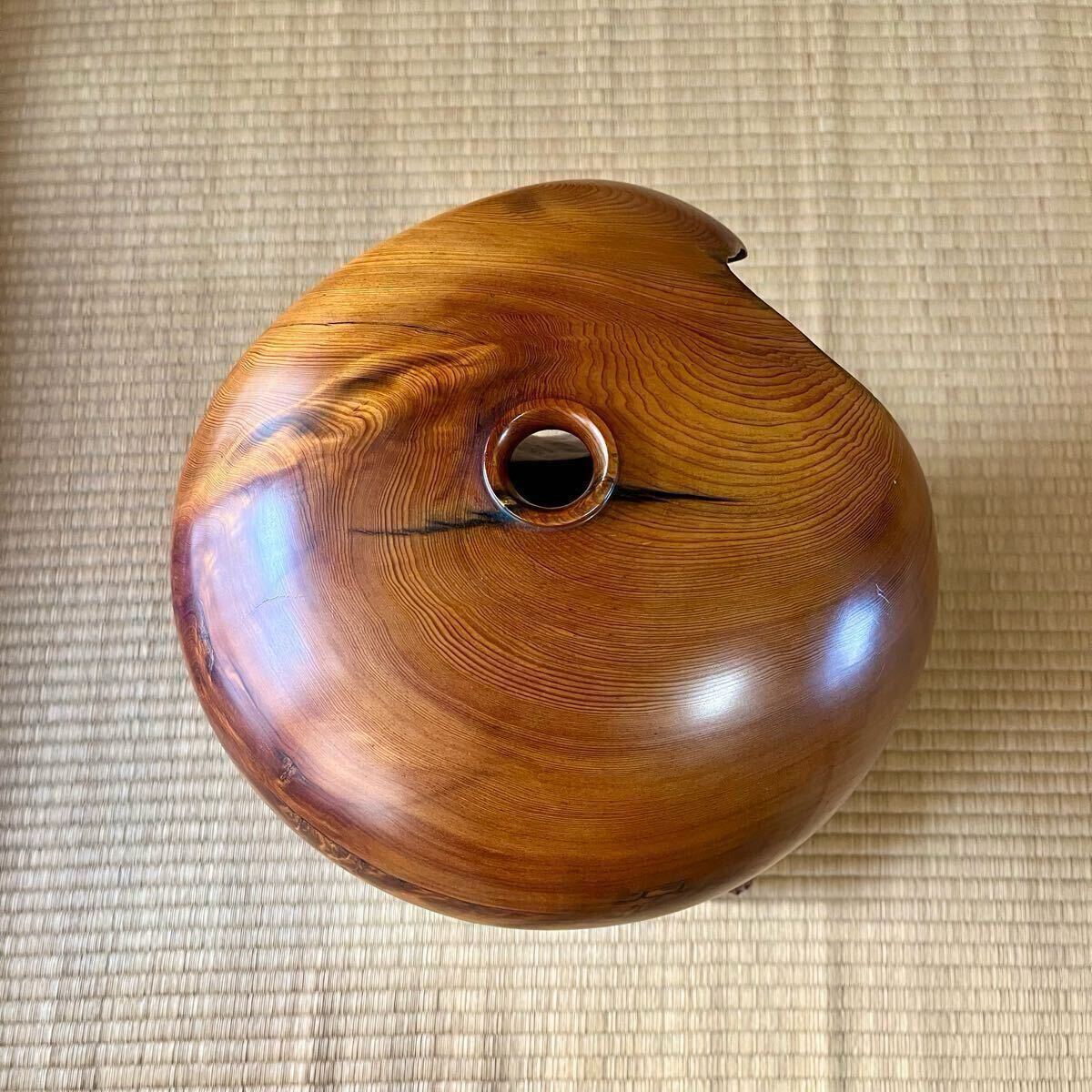 希少 蓮根 台付き】屋久杉 壺 花瓶 置物 彫刻 オブジェ 工芸品 希少 蓮根 台付き】屋久杉 壺 花瓶 置物 彫刻 オブジェ 工芸品