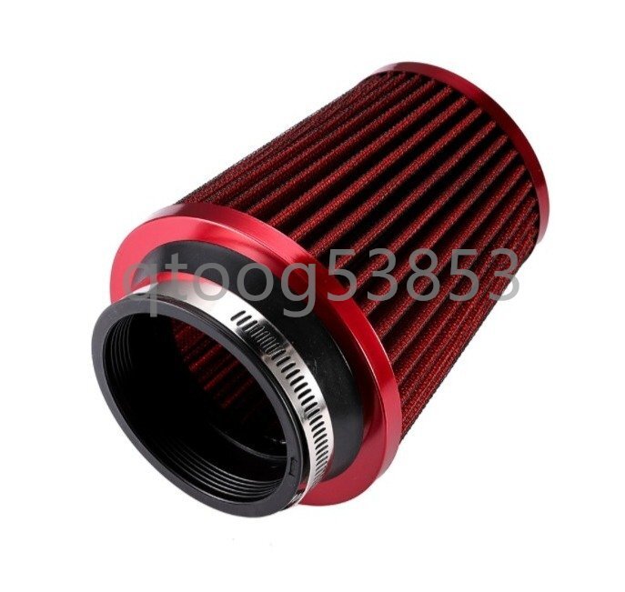 76mm レーシング アルミエアクリーナー インテークシステム 3inch ターボ エレメント 吸気 汎用タイプ レッド_画像5