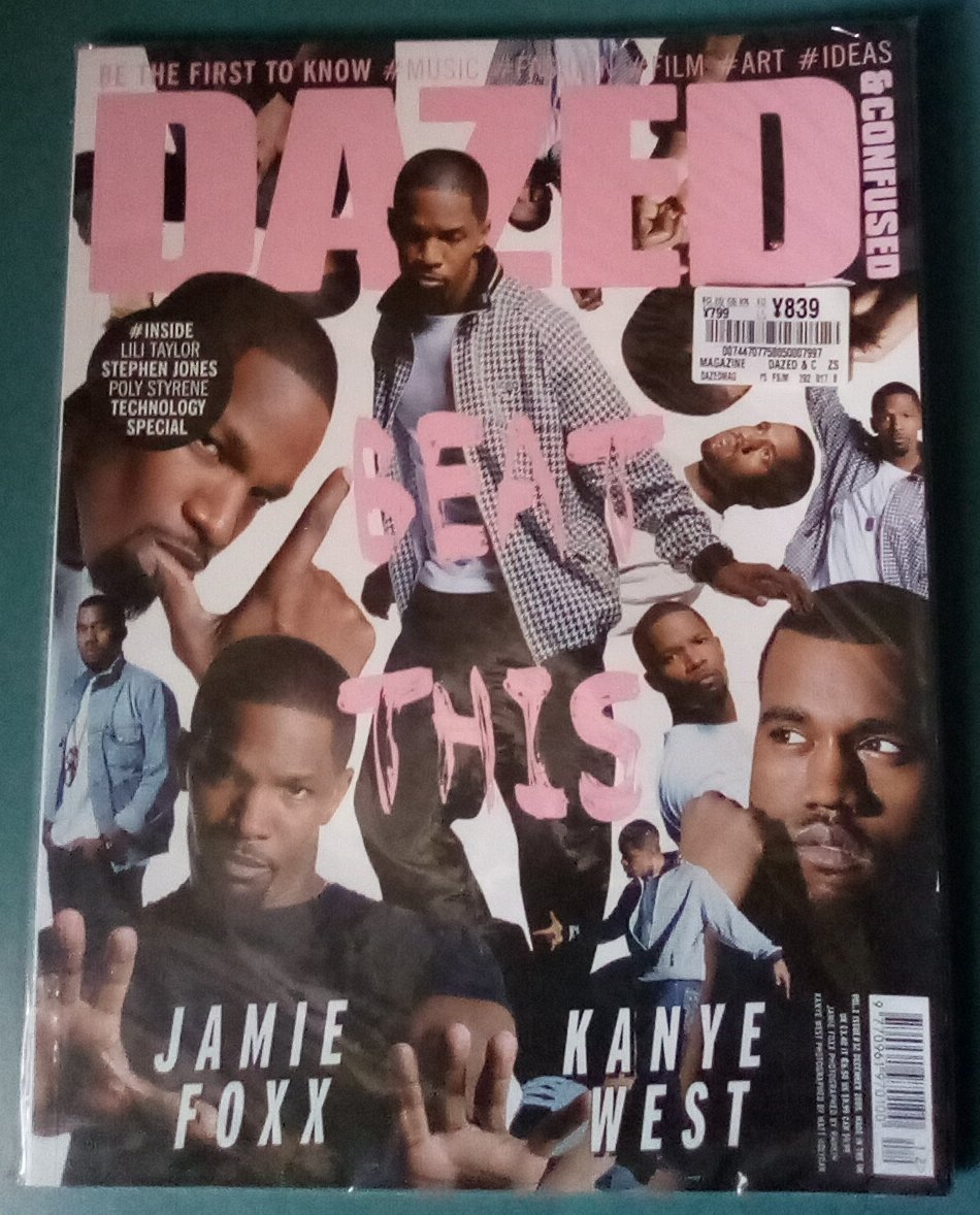 [ супер ценный!]DAZED & CONFUSED DECEMBER 2005 #32 KANYE WEST JAMIE FOXX LILI TAYLOR STEPHEN JONES POLY STYRENE краб e* ткань to