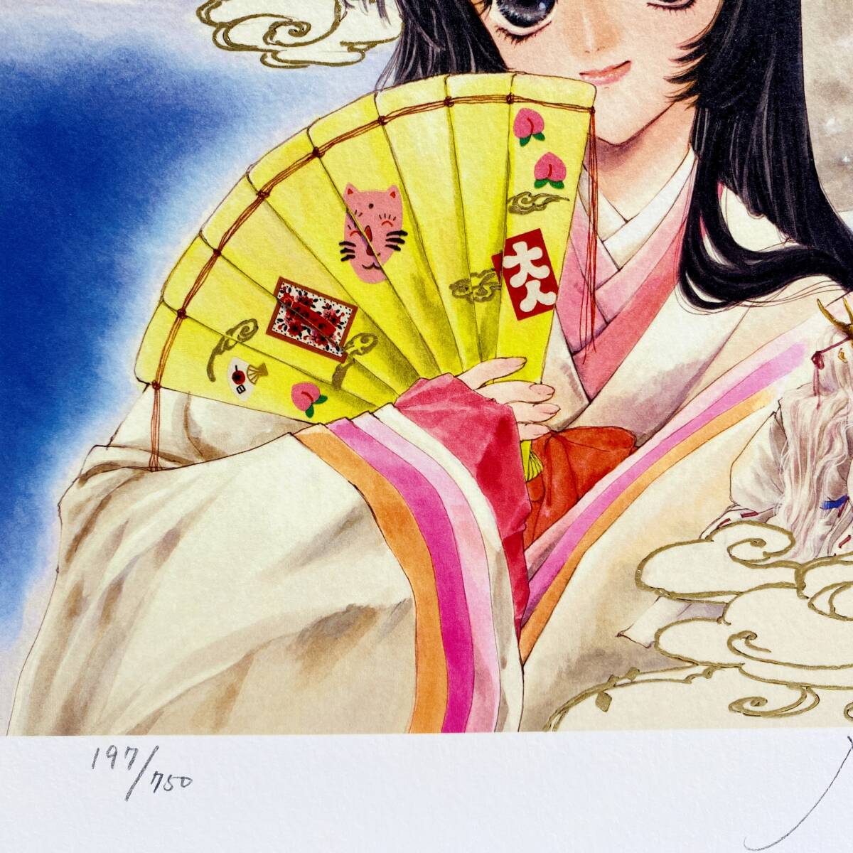 E1EL0903☆美品☆いのまたむつみ/版画『朧月夜』/ミクスド E1EL0903☆美品☆いのまたむつみ/版画『朧月夜』/ミクスド