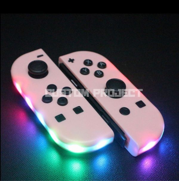 送料180円!! ニンテンドースイッチ　ジョイコン　ピンク 互換　LED Joy-Con ゲーミング Nintendo switch