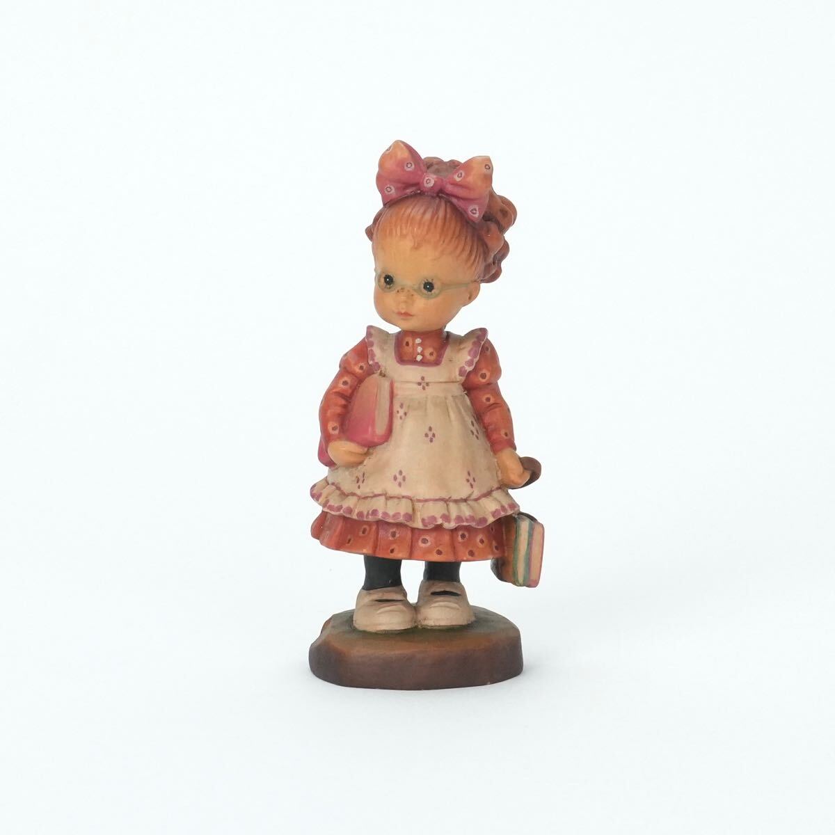 ☆1円スタート☆ Anri アンリ 3体セット 木彫り 人形 少女 花 羊 ☆1円スタート☆ Anri アンリ 3体セット 木彫り 人形 少女 花 羊