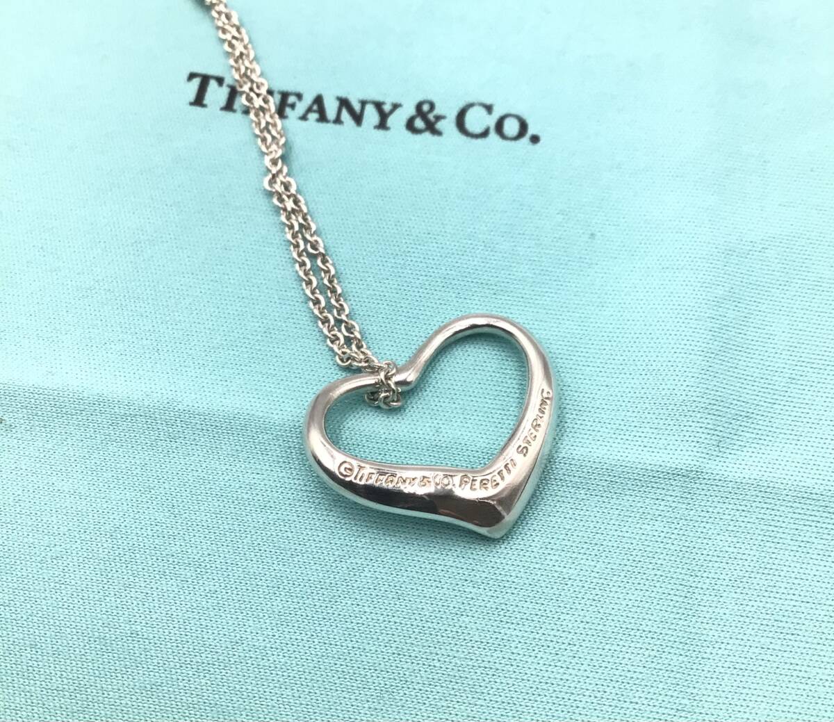 TIFFANY&Co. ラージサイズ オープンハート SV925 シルバーネックレス _画像4
