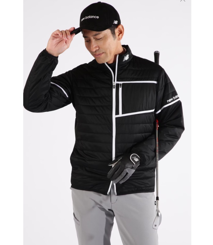 即決新品 New Balance GOLF 撥水防風 ストレッチ 中綿 フルジップジャケット ブラック 4サイズ Mサイズ相当 ニューバランス ゴルフ_画像1