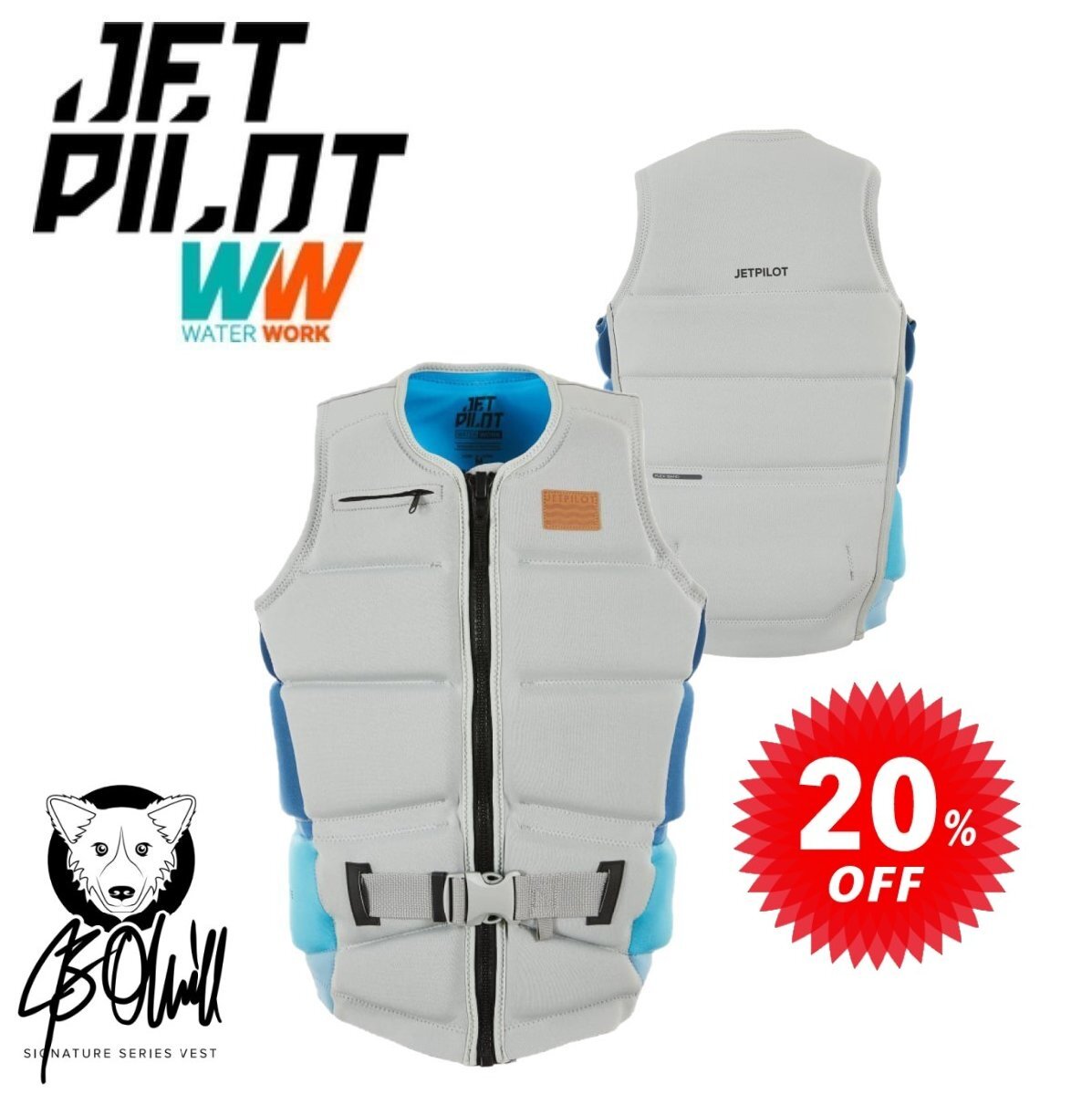 ジェットパイロット JETPILOT 2024 ライフジャケット セール 20%オフ 送料無料 JB オニール C4 ベスト JA23297 グレー XL