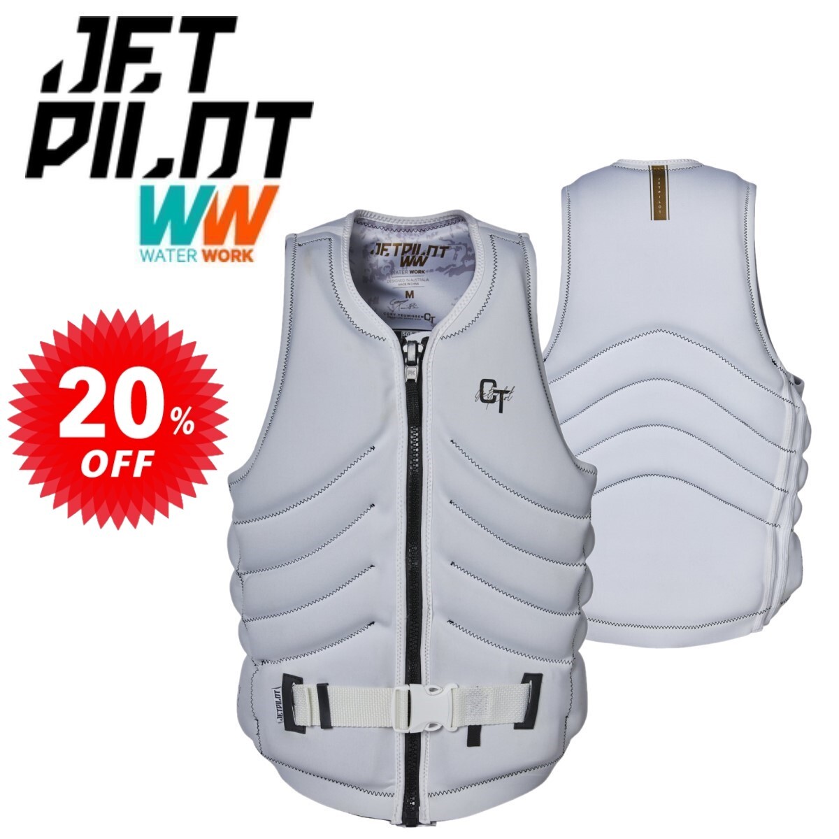 ジェットパイロット JETPILOT 2024 ライフジャケット セール 20%オフ 送料無料 コリー カンタム X F/E ネオ ベスト JA22299 ホワイト L