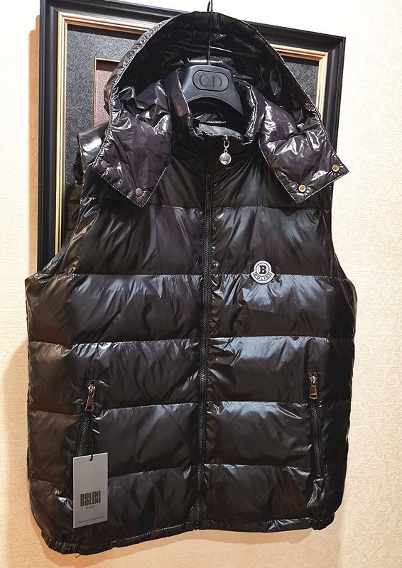 最高級8万※EU製*イタリア・ミラノ発*BOLINI*プレミアムライン※designer・防寒・フード付き*ダウンベスト・イタリア50/XLサイズ・黒_画像8
