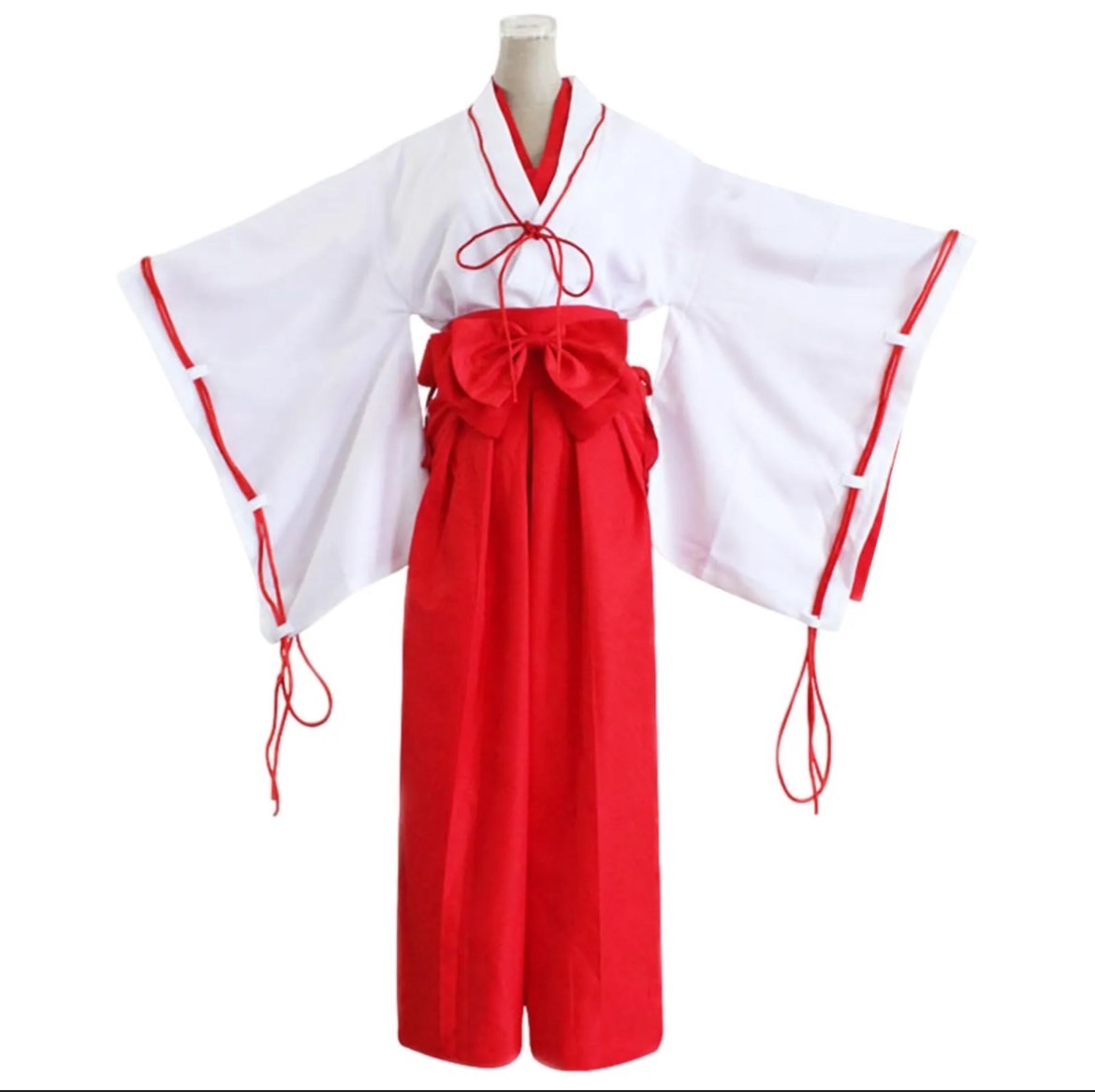 巫女服 コスチューム 和服 和風 ハロウィン 神社巫女 仮装 コスプレ 衣装 ゆったり お正月 イベント 撮影 学園祭 衣装 なりきりセット L