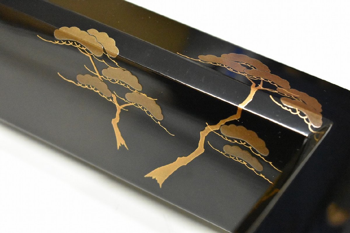 竜V20◇輪島塗 塗師:参洲 蒔絵師:中島九香 光琳松蒔絵 炉縁 共箱