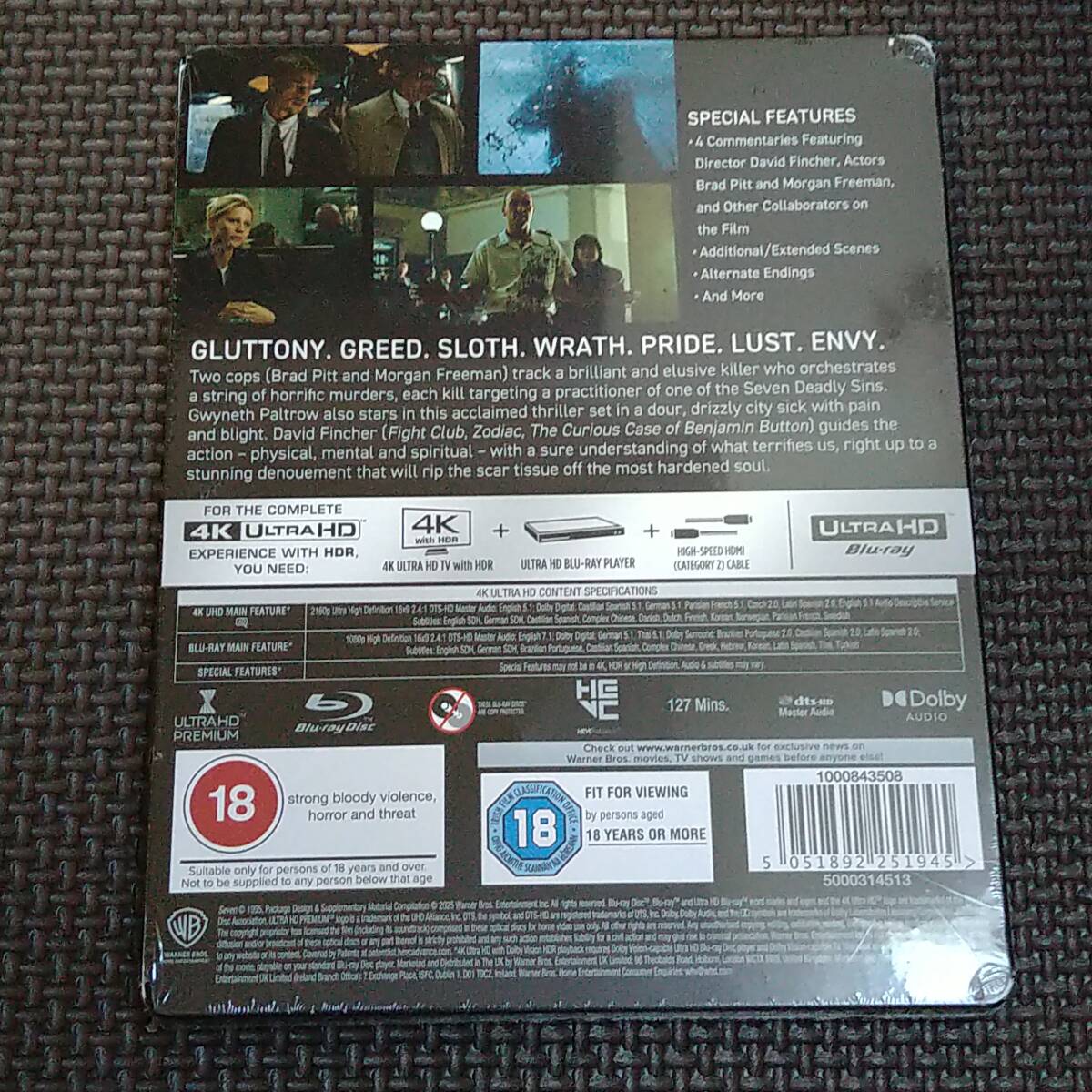 【2025A/W新作★送料無料】 即決 新品 セブン 日本語 Blu-ray + HD ULTRA 4K スチールブック 洋画・外国映画