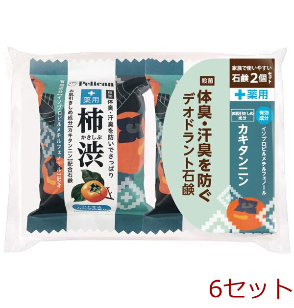 ファミリー石鹸 薬用 柿渋 シトラスハーブの香り 80g×2個セット 6セット