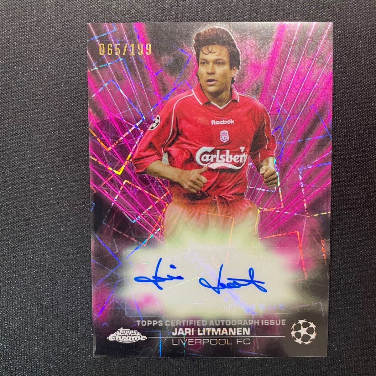 2023-24 Topps Chrome UEFA Black Lazer Jari Litmanen Auto Liverpool 