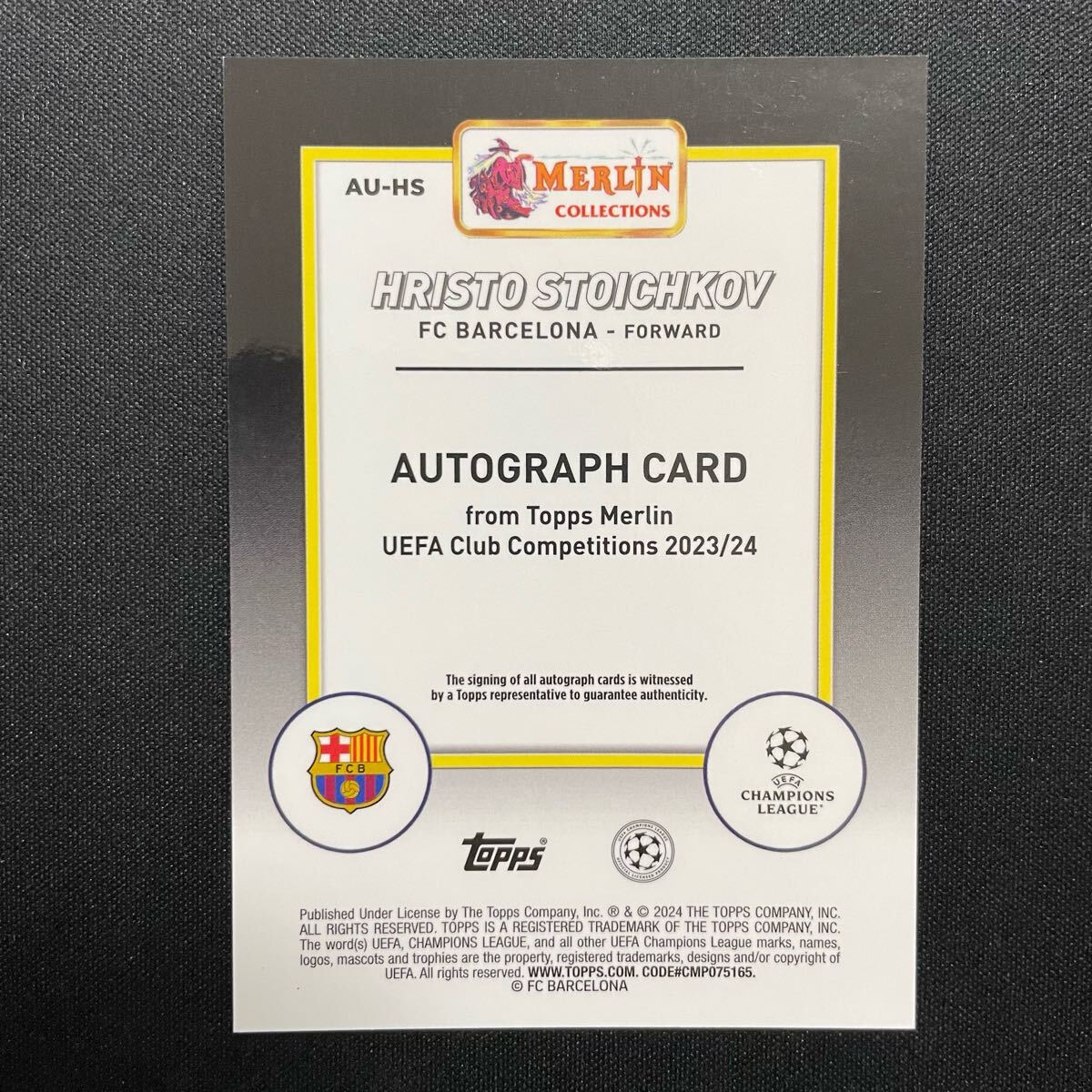 2023-24 Topps Merlin Chrome UEFA Hristo Stoichkov Auto 2023-24 Topps Merlin Chrome UEFA Hristo Stoichkov Auto