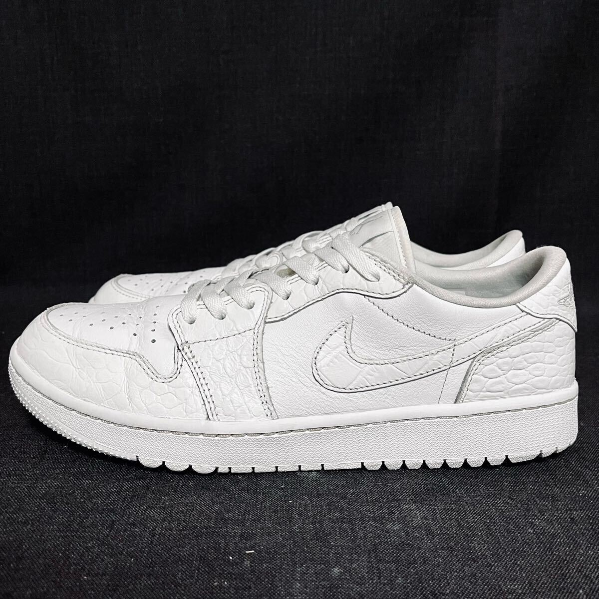 NIKE GOLF AIR JORDAN 1 LOW G Air White Crocodile Skin US10.5 NIKE GOLF AIR JORDAN 1 LOW G Air White Crocodile Skin US10.5