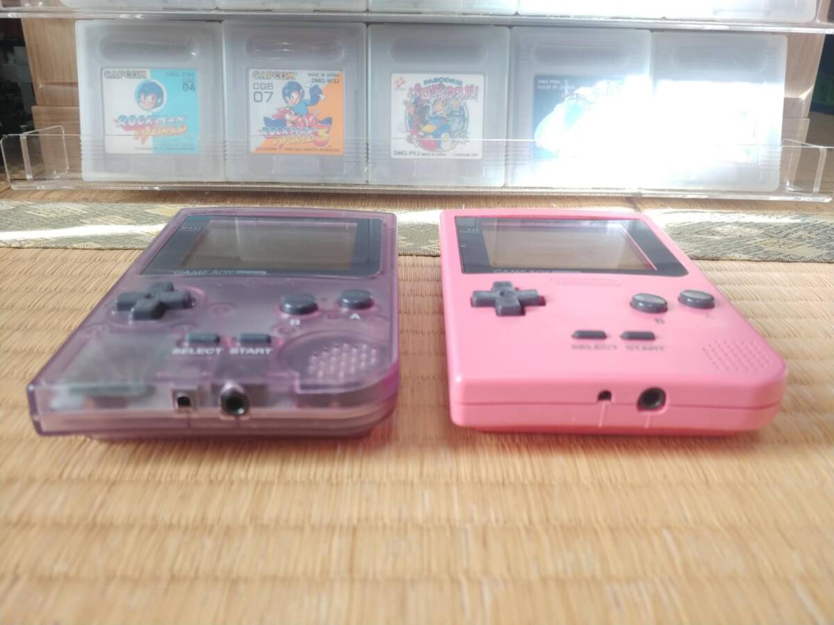 GameBoy Pocket Atomic Purple/ Pink 2x Pokemon Green / Pokemon Yellow / Pokemon Red Set рабочее состояние подтверждено 