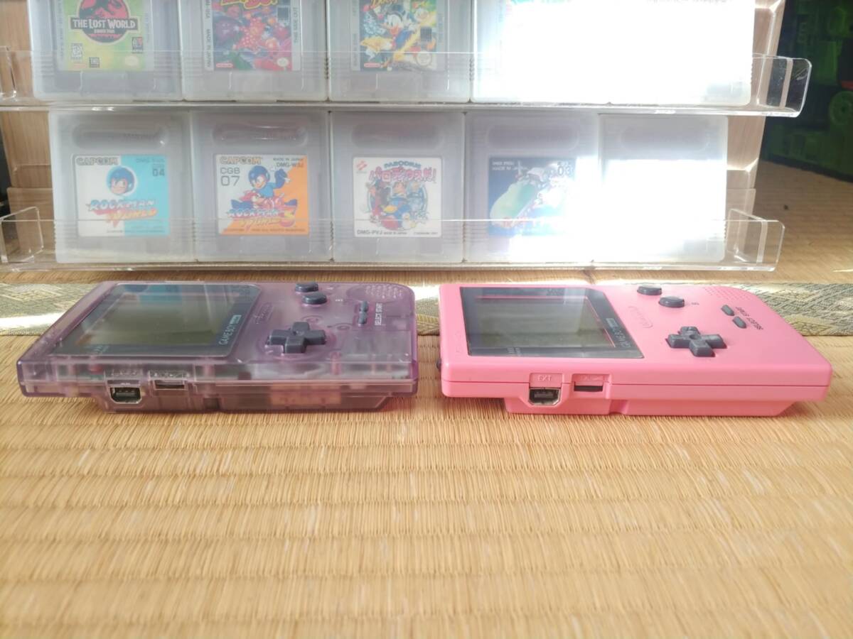 GameBoy Pocket Atomic Purple/ Pink 2x Pokemon Green / Pokemon Yellow / Pokemon Red Set рабочее состояние подтверждено 