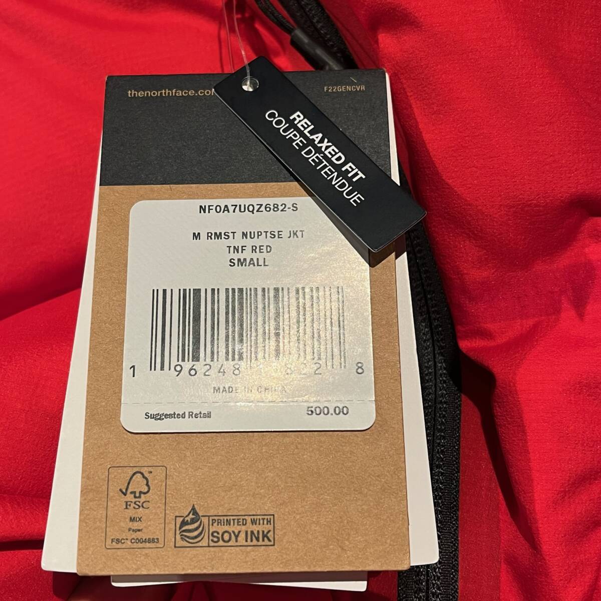 The　NORTH　FACE　NUPTSE　ノースフェイス　リマスタード　ヌプシ　赤　NF0A7UQZ68２-S