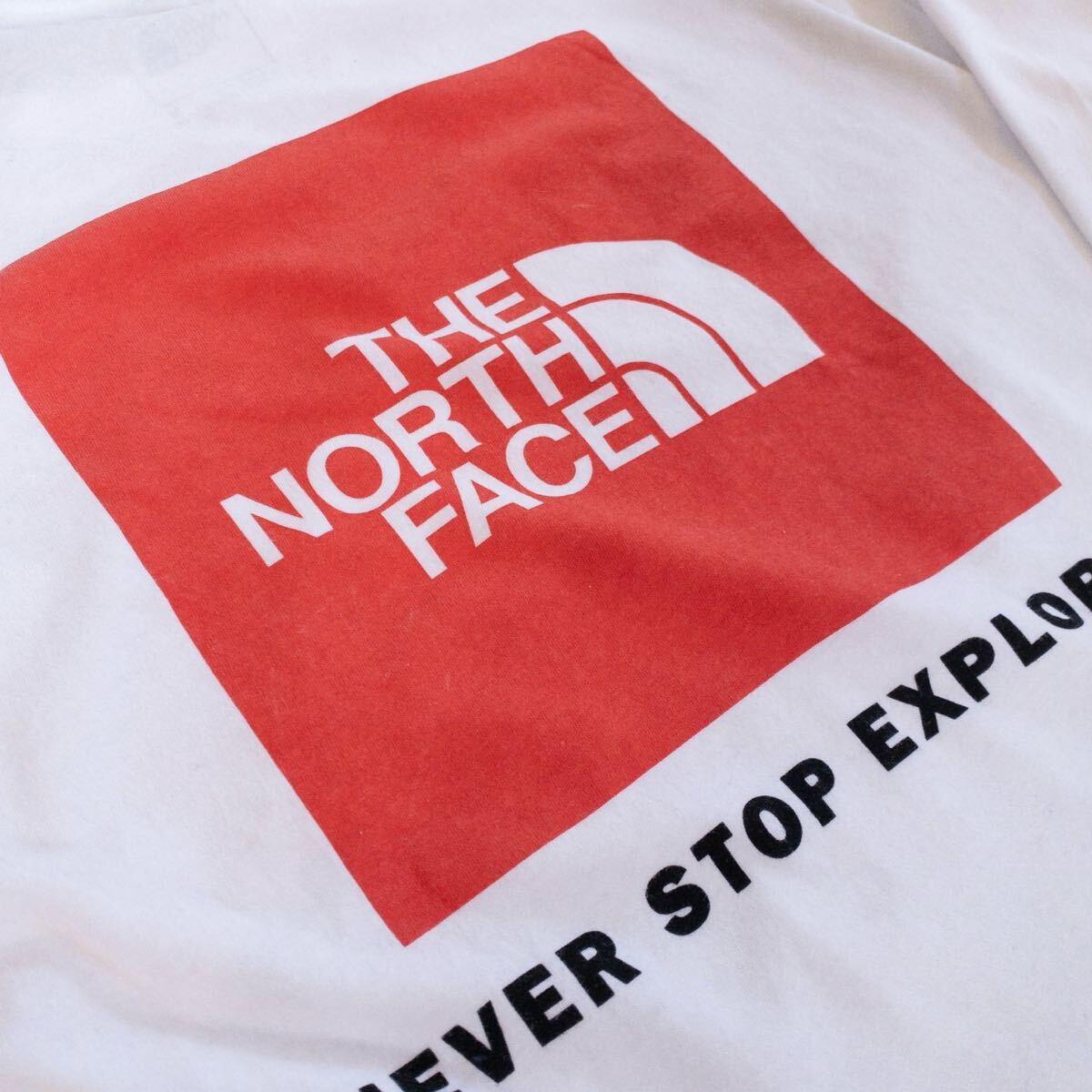 USA古著 THE NORTH FACE ノースフェイス 長袖Tシャツ メンズ Mサイズ バックプリント ホワイト ロンT カジュアル トップス T2860