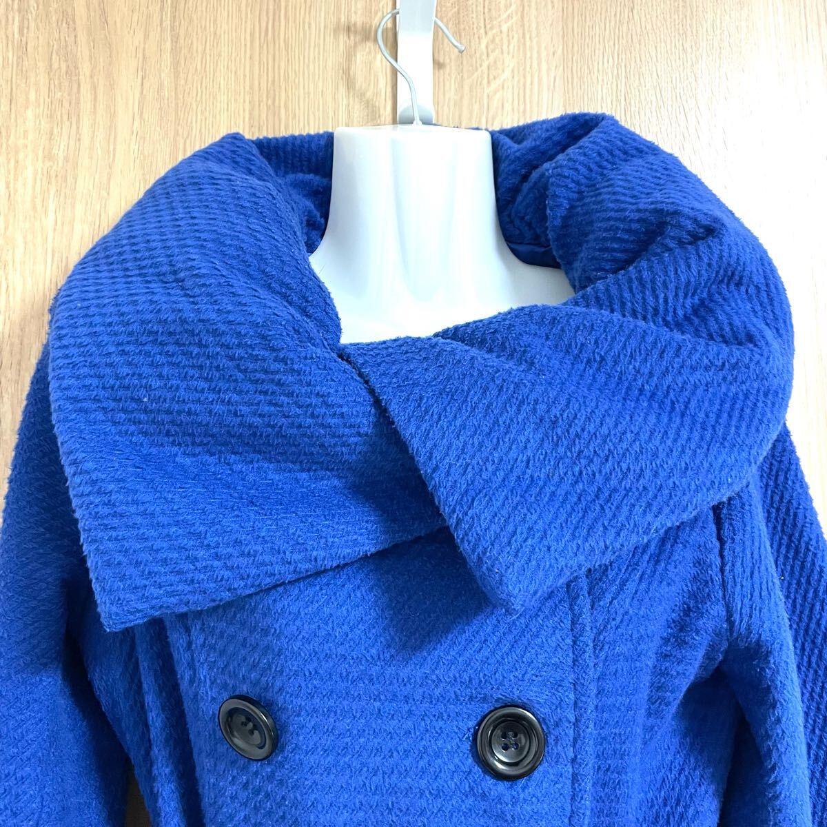 【中古】CECIL McBEE セシルマクビー トレンチコート トレンチ コート ジャケット アウター ロングコート 上著 青 青色 ブルー Mサイズ