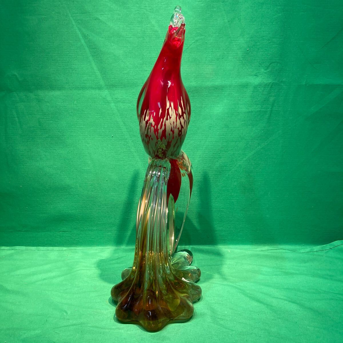 マルティグラス JAPAN 置時計 ガラス工芸品 鳳凰 鳥 オブジェ マルティグラス JAPAN 置時計 ガラス工芸品 鳳凰 鳥 オブジェ