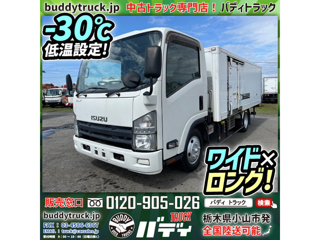 返金保証付:いすゞ エルフ 冷蔵冷凍車 -30℃低温設定 ワイド ロング 2室式 小型 2t 3t 中古トラック 栃木県小山市発
