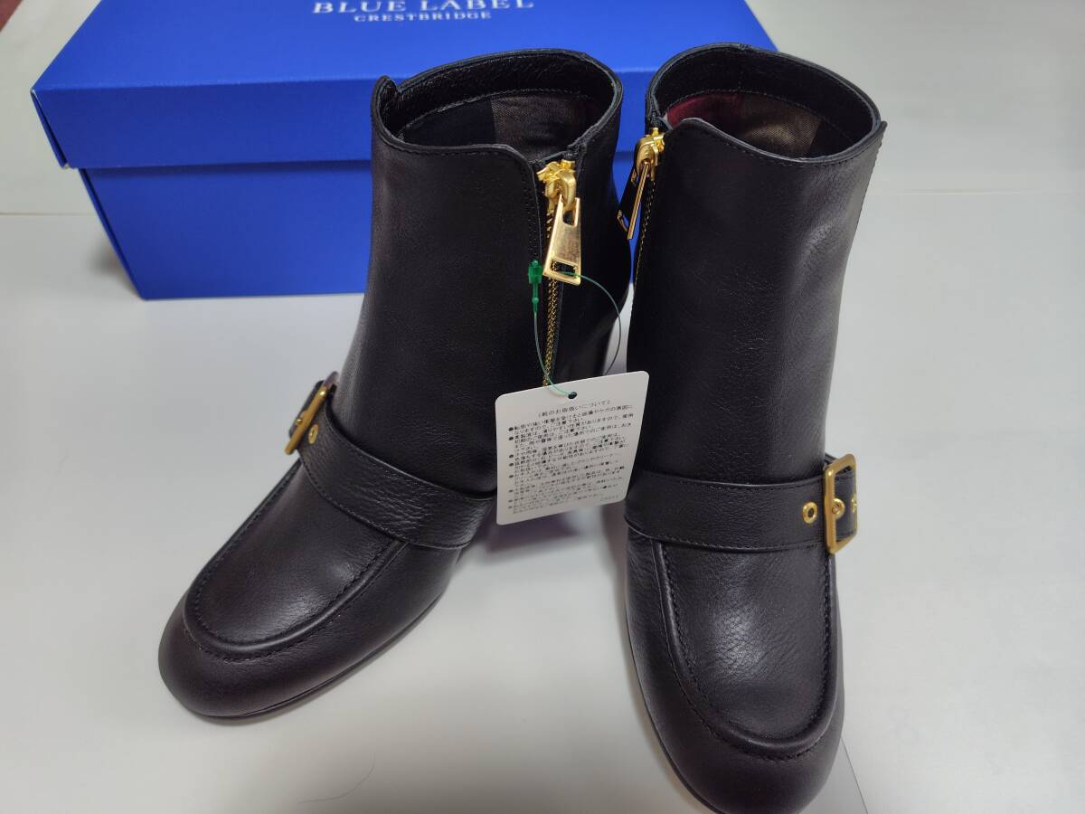 新品 BLUE LABEL CRESTBRIDGE ブルーレーベルクレストブリッジ 素敵なショートブーツ S(23㎝相当) 黒 48400円