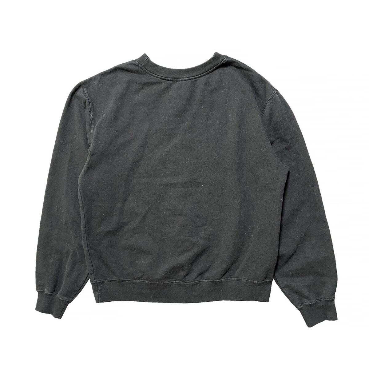 【期間限定SALE】 USA 古着 スウェット トレーナー OBEY オベイ 短丈 ロゴ プリント ブラック 黒 メンズM クルーネック BD0358_画像2