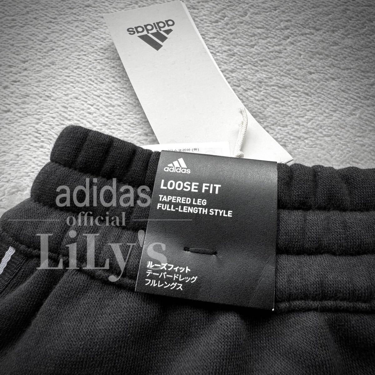 新品未使用 adidas上下セットアップ M 黒 THREE STRIPES スリー
