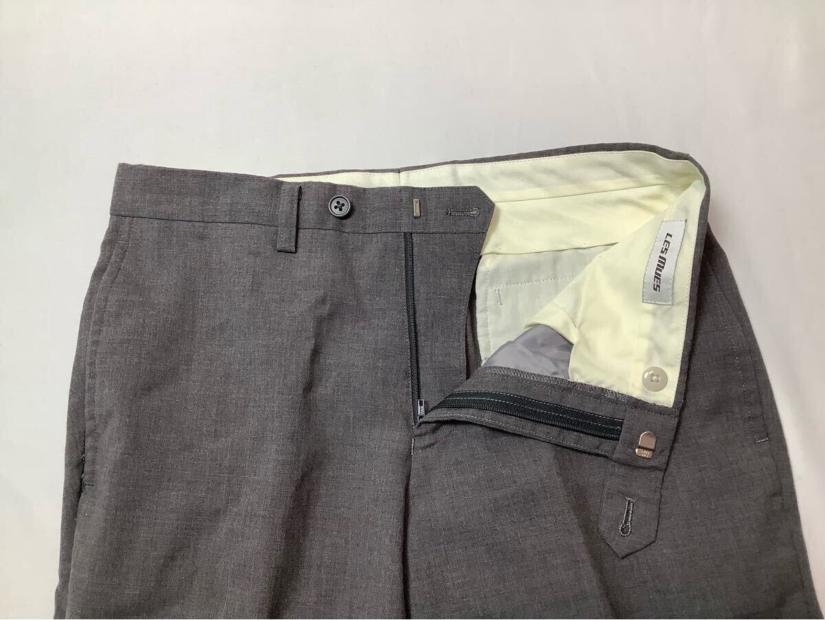 LES MUES レミュー // ウール100% ノータック パンツ・スラックス (グレー系) サイズ 76cm_画像5