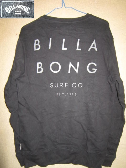 超レア！ BILLABONG SURF CO. ビラボン サーフ デカロゴ スウェット トレーナー 黒 S サーファー サーフィン