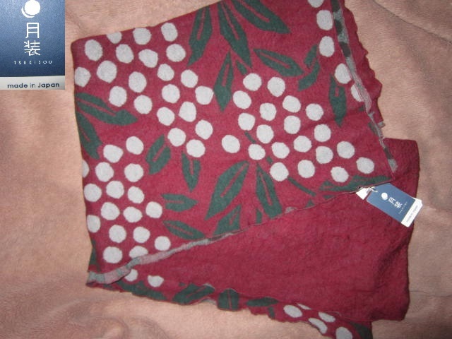 新品! 日本製 月装 SOU・SOU x MOONBAT 南天竹 赤蘇芳 ショール? ストール?_画像1