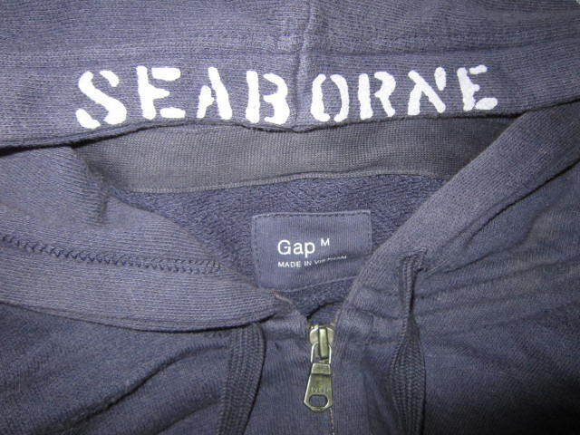 超レア！ Gap SEA BORNE ギャップ フルZIP ラグラン スウェット パーカー 紺 M NAVY