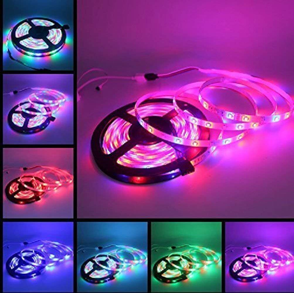 Parishop LEDテープ ライト 5m 300連 正面発光 12V 防水 16色 リモコン 配線付 カット可 車 バイク S