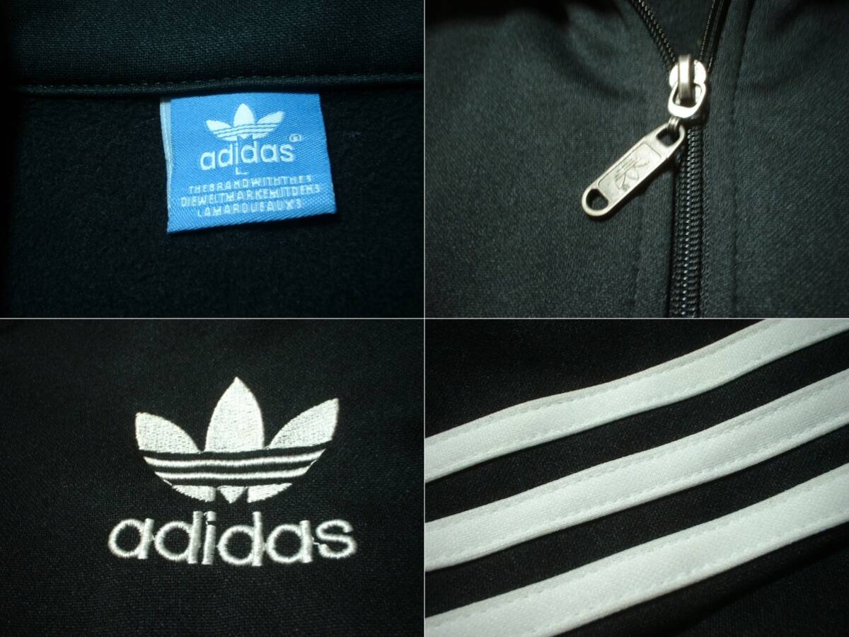 ADIDAS ORIGINALSジャージトップ美品L黒ブラックx白ホワイト3 ADIDAS ORIGINALSジャージトップ美品L黒ブラックx白ホワイト3