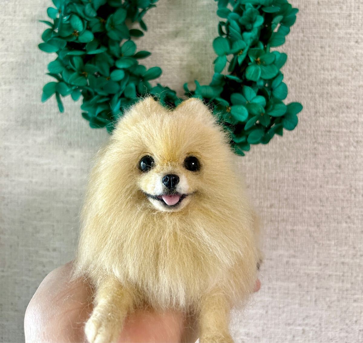 羊毛フェルト にっこりポメラニアン 送料無料