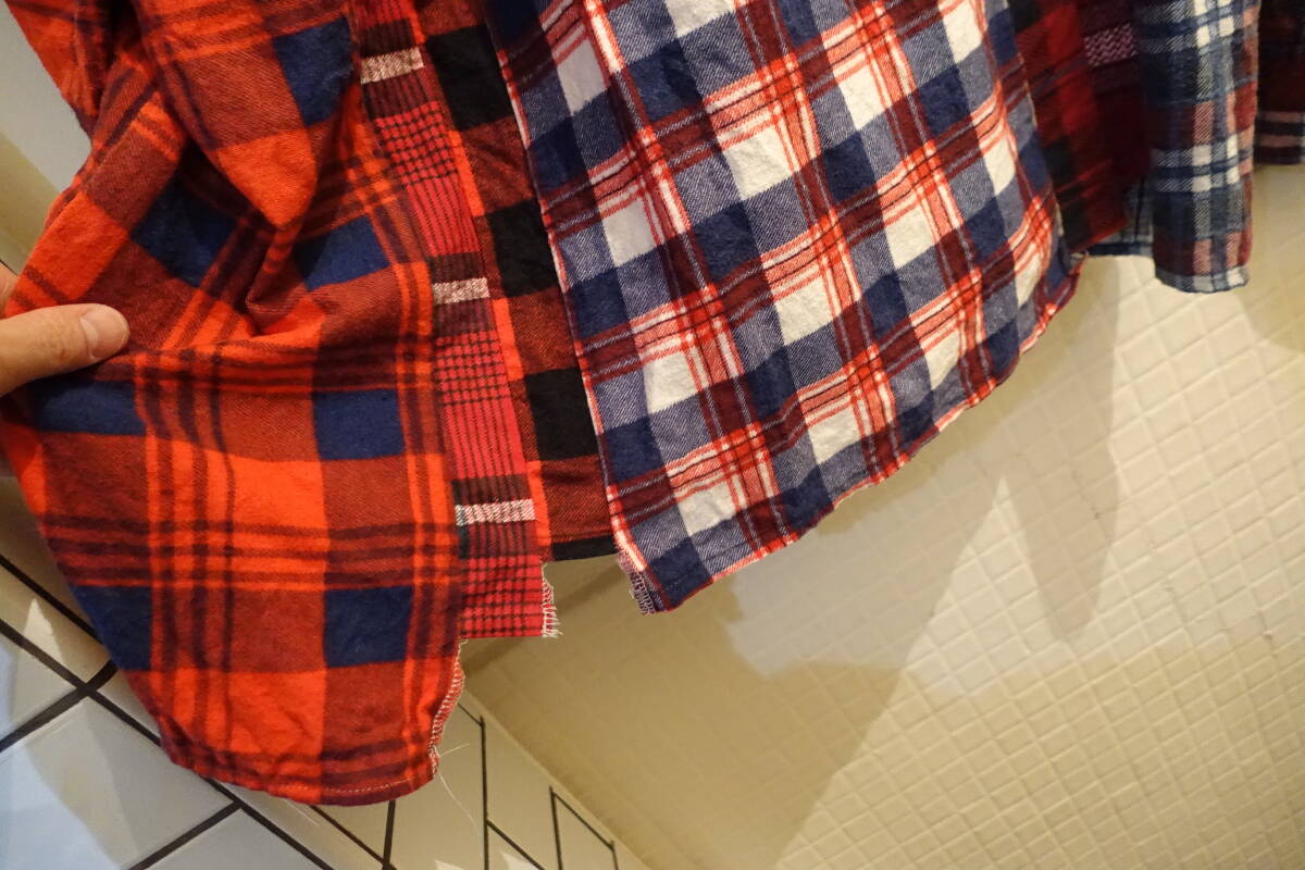 Rebuild by Needles リビルドバイニードルズ Flannel Shirt 切り替え　チェック　シャツ　MR349　