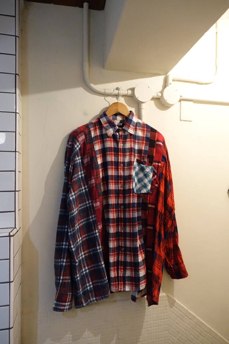 Rebuild by Needles リビルドバイニードルズ Flannel Shirt 切り替え　チェック　シャツ　MR349　