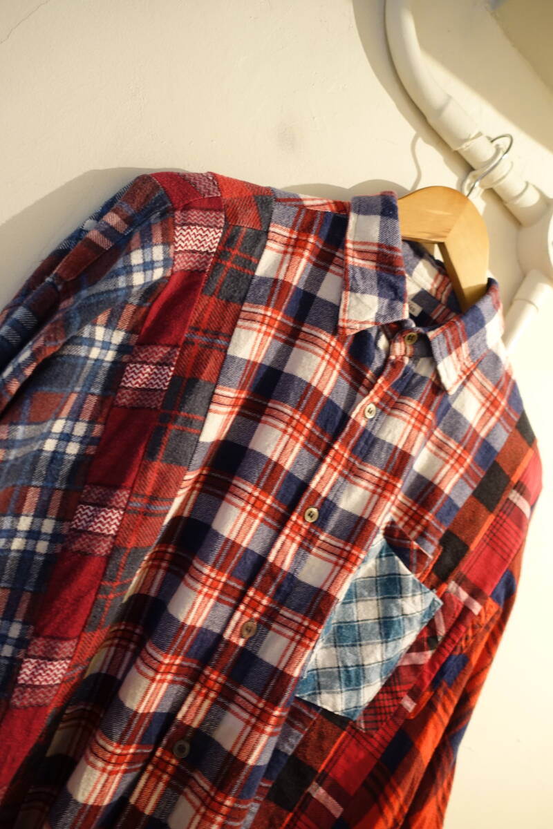 Rebuild by Needles リビルドバイニードルズ Flannel Shirt 切り替え　チェック　シャツ　MR349　