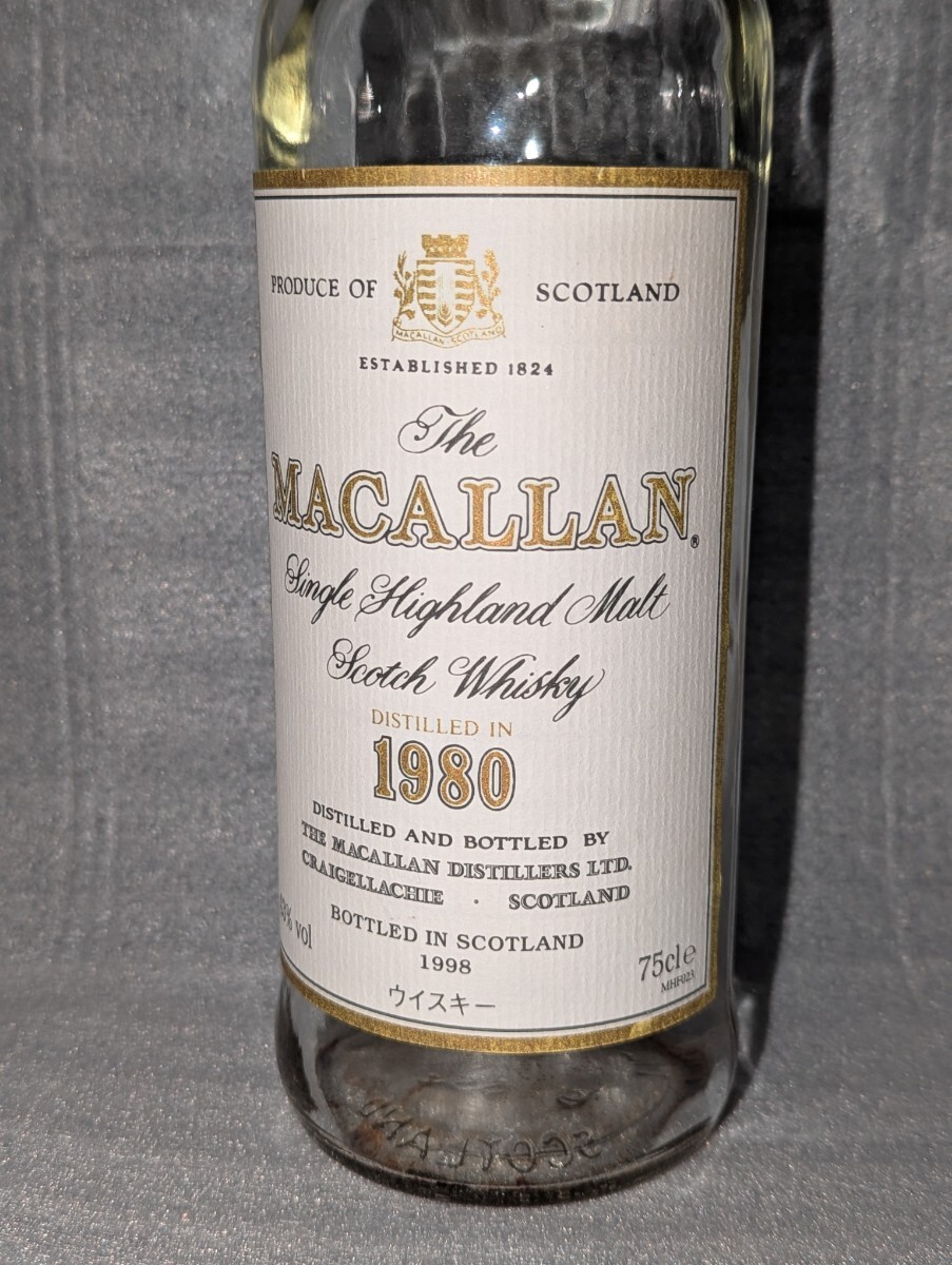 マッカラン 18年 1980 空瓶 THE MACALLAN シングルモルト マッカラン 18年 1980 空瓶 THE MACALLAN シングルモルト