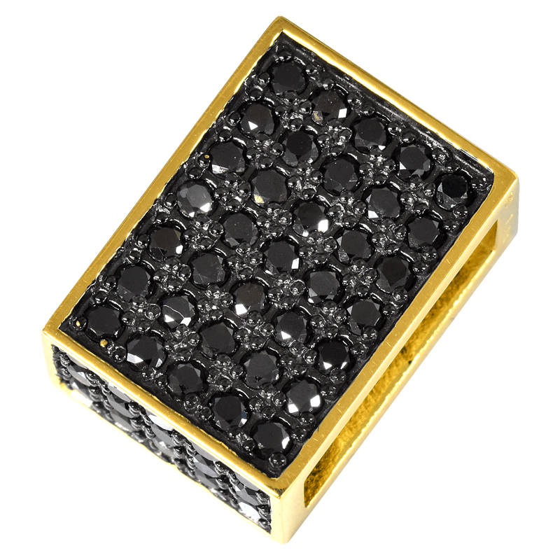 K18 чёрный бриллиант все pave plate BK14 плоский для 50~100g специальный подвеска с цепью 1ctUP 18 золотой очарование сделано в Японии мужской ori24