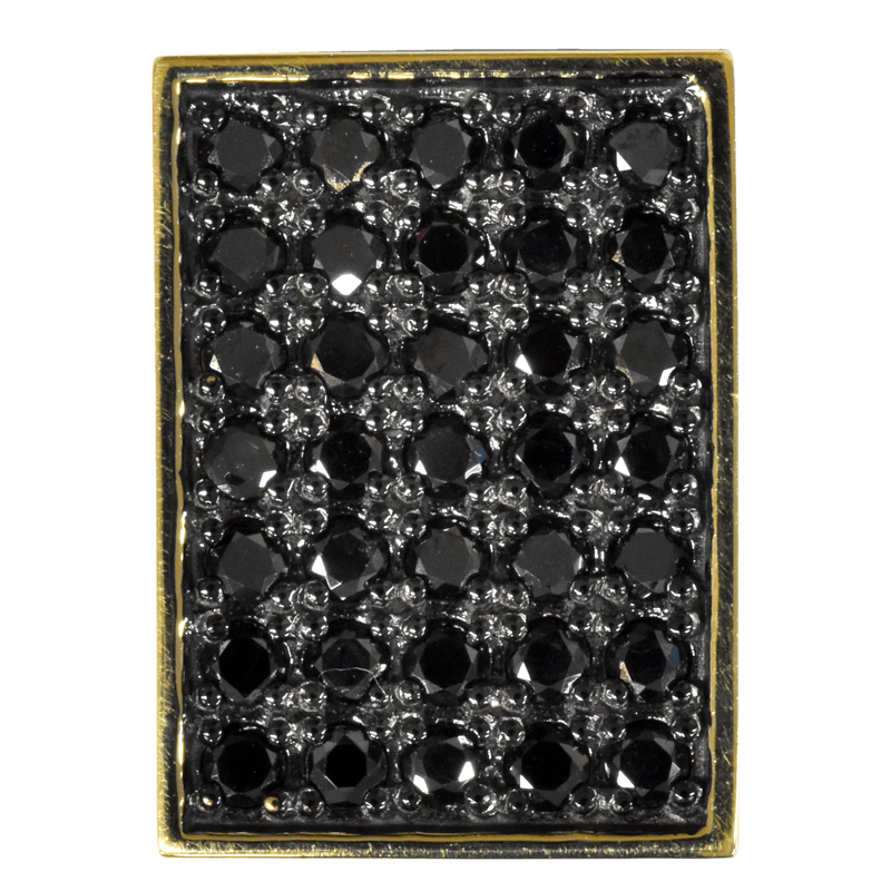 K18 чёрный бриллиант все pave plate BK14 плоский для 50~100g специальный подвеска с цепью 1ctUP 18 золотой очарование сделано в Японии мужской ori24