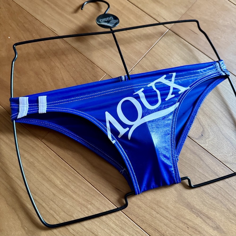美品】AQUX / 競パン / ブルー / 超光沢 / エナメル / ライフ 美品】AQUX / 競パン / ブルー / 超光沢 / エナメル / ライフ