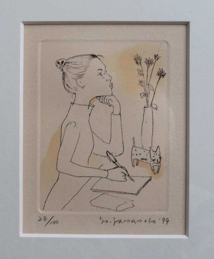 真作) 山本容子 銅版画 無題 真作) 山本容子 銅版画 無題