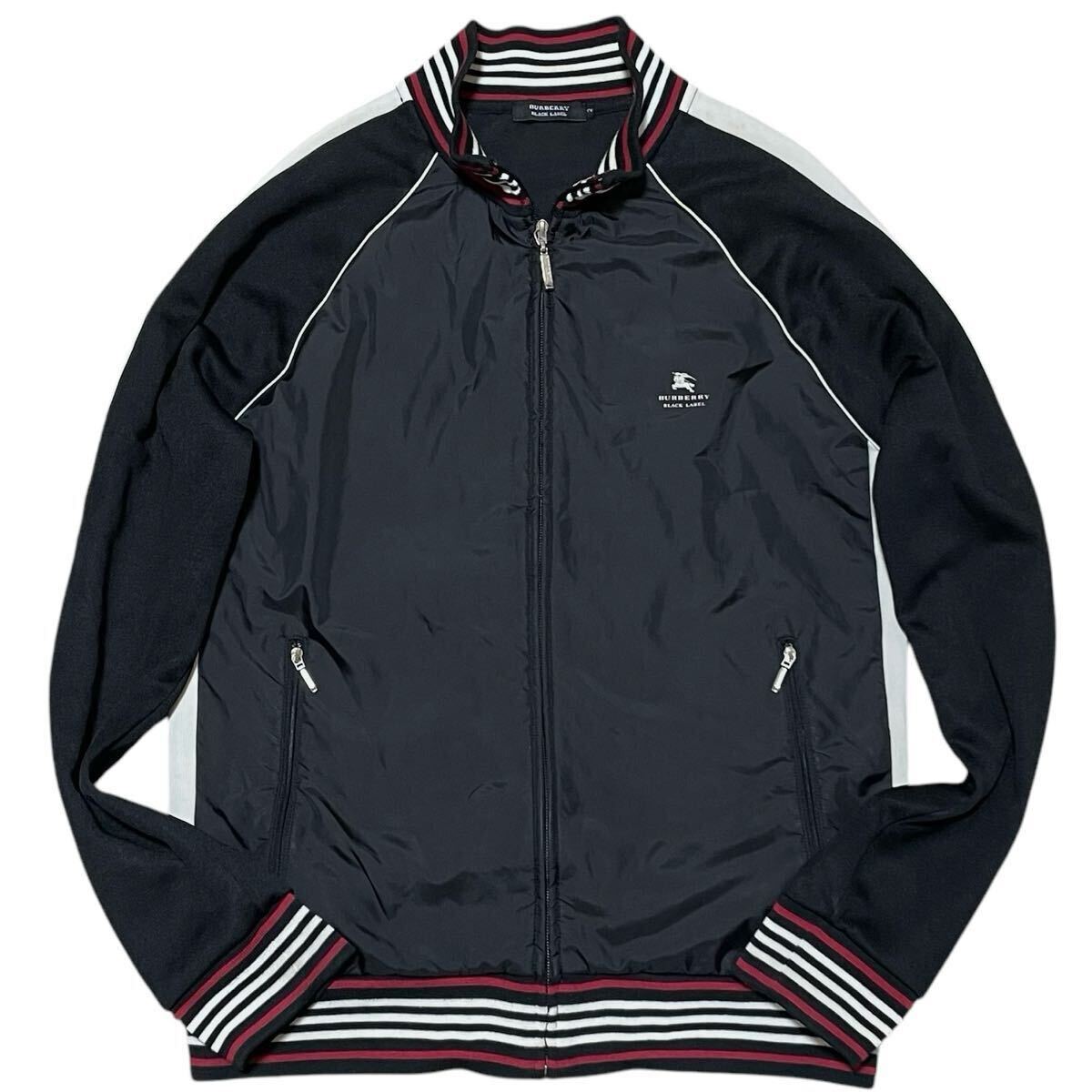 BURBERRY BLACK LABEL 異素材切替 トラックジャケット Mサイズ/2 BURBERRY BLACK LABEL 異素材切替 トラックジャケット Mサイズ/2