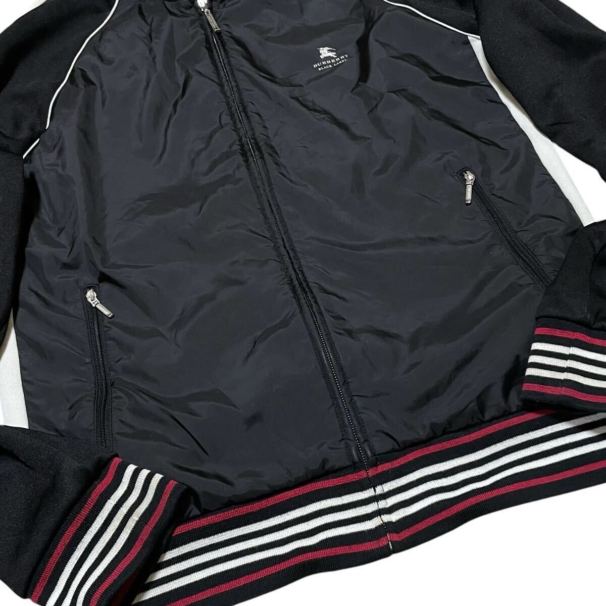 BURBERRY BLACK LABEL 異素材切替 トラックジャケット Mサイズ/2 BURBERRY BLACK LABEL 異素材切替 トラックジャケット Mサイズ/2