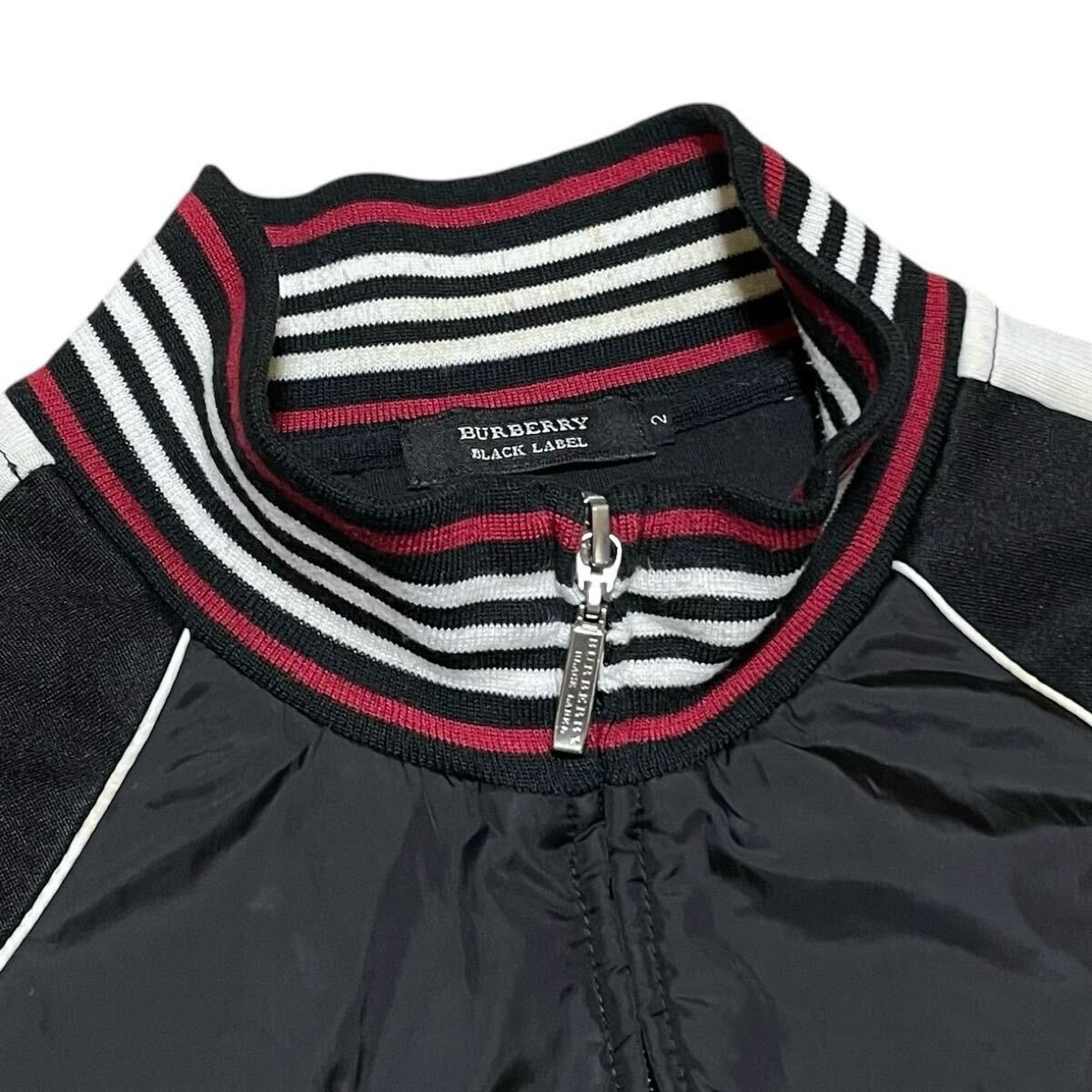BURBERRY BLACK LABEL 異素材切替 トラックジャケット Mサイズ/2 BURBERRY BLACK LABEL 異素材切替 トラックジャケット Mサイズ/2